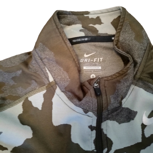 NIKE Dri-FIT Quarter Zip Camouflage Pullover sz S Small Mens Running Camo Run - Picture 4 of 5